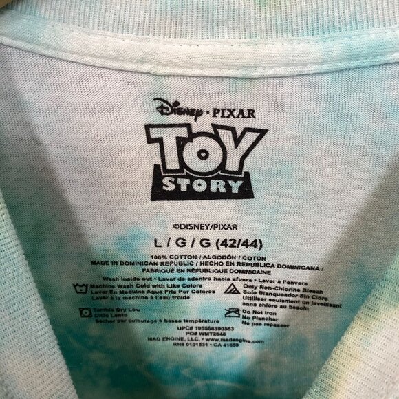 Disney X Pixar Toy Story Aliens Little Green Men Ooooh! Tie Dye T-Shirt Large - Picture 4 of 4